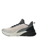 Championes deportivos Topper modelo Squat II, con diseño de corte bajo y cierre mediante cordones. Presentan una combinación de tonos gris, beige y negro, con detalles en material sintético y textil, y entresuela con tecnología T-Cushion.