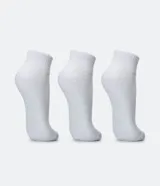 Kit de tres pares de medias deportivas negras de caña corta con suela de rizo.