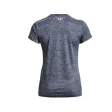 Remera deportiva Under Armour Tech Twist V-Neck color celeste jaspeado, de corte holgado, manga corta y cuello en V.