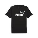 Remera Puma ESS 2 Color Logo negra de algodón, con cuello redondo y logo estampado en el pecho.