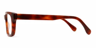 Armazón de receta rectangular color carey, con monturas gruesas y lentes de 52 mm de ancho. Fabricado en acetato con núcleo de metal plateado en las patillas y patillas antideslizantes.