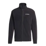 Campera de polar Adidas Terrex con cierre frontal completo, cuello alto y logo estampado en el pecho.