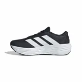 Championes de running Adidas Galaxy 8 para hombre, color negro con las tres tiras clásicas en blanco y entresuela amortiguada blanca.