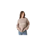 Sweater de tejido de punto de Eme Studios, color marrón, con cuello redondo y diseño holgado. Cuenta con el nombre de la marca bordado en el pecho en color blanco.