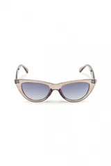 Lentes de sol con montura color gris topo y lentes degradé en tono gris azulado.