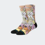 Medias Stance con estampado de Scooby Doo y flores, con puntera y talón negros.