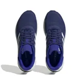 Championes Adidas Duramo SL 2.0 para hombre, color azul con detalles en blanco. Cuentan con amortiguación Lightmotion, suela de caucho, exterior de malla transpirable y revestimientos sin costuras. Fabricados con materiales reciclados.