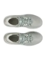 Championes de running Under Armour modelo Charged Pursuit 4, color verde grisáceo. Presentan una parte superior de malla transpirable, entresuela con tecnología Charged Cushioning para mayor amortiguación y suela de goma resistente con patrón de tracción.