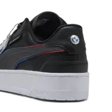 Championes Puma BMW MMS CA Match, color negro con detalles en azul y rojo, con logo de BMW Motorsport en el lateral y suela blanca.