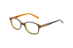 Armazón de acetato azul con interior amarillo y diseño de los Minions en los laterales.