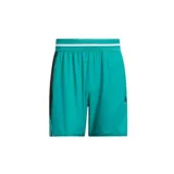 Shorts deportivos Adidas Crazy Lite color verde agua con cintura elástica a rayas blancas y negras, y logo de la marca en la pierna derecha.