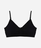 Soutien blanco de poliamida y elastano, con relleno removible y sin costuras.