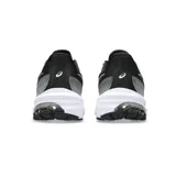 Championes de running Asics modelo GT-1000 12, color negro con detalles en blanco. Presentan una capellada de malla transpirable, entresuela con tecnología FlyteFoam para mayor amortiguación y suela de goma resistente.