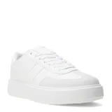 Championes urbanos Miss Carol modelo Korel, de diseño monocromático en color blanco. Presentan una silueta de plataforma con capellada de cuero sintético, puntera perforada para mayor ventilación y cierre mediante cordones al tono.