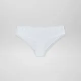 Pack de dos culottes blancos de algodón con detalle de puntilla en el contorno.