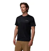 Remera deportiva Columbia Hike Crew Omni-Wick de color negro, de manga corta y cuello redondo, con el logo de la marca estampado en el pecho.