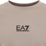 Buzo de cuello redondo Armani EA7, color negro, con logo de la marca estampado en color dorado en el centro del pecho.