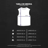 Musculosa de corte boxy, color azul vibrante, con cuello redondo y sisas amplias. Estampado frontal arqueado con la palabra "HERMOD" en tipografía universitaria desgastada color amarillo claro.