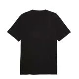 Remera de hombre Puma Class Graphic Tee, color negro, de manga corta y cuello redondo. Cuenta con estampado frontal con el texto "Puma Sportswear" y el logo de la marca en un recuadro.