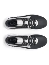 Championes de básquetbol Under Armour modelo Lockdown 7, con diseño en combinación de negro y gris. Presentan parte superior de malla transpirable con refuerzos de cuero, entresuela de EVA para mayor amortiguación y suela de caucho con patrón de tracción en espiga.