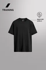 Remera de entrenamiento regular fit de Zara Athleticz, color negro, confeccionada en tejido técnico elástico y ligero de secado rápido, con cuello redondo y manga corta.