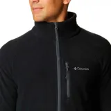 Campera polar Columbia modelo Fast Trek II Full Zip, color negro, con cierre frontal completo, cuello alto y bolsillos laterales y en el pecho con cierre.