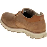 Zapato de cuero nobuk impermeable, color marrón, con cordones y suela de goma dentada en tono beige. Presenta el logo de la marca grabado en el lateral y detalle metálico con la inscripción Waterproof.
