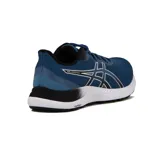 Championes de running Asics Gel-Excite 8, color azul con detalles en blanco y negro, con tecnología AmpliFoam y diseño de malla transpirable.
