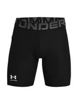 Short de compresión Under Armour HeatGear Armour negro, con cintura elástica ancha con logo contrastante, paneles de malla para mayor ventilación y el logo de la marca en el lateral.