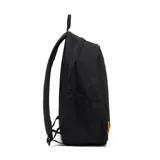 Mochila urbana Caterpillar color negro, con compartimento principal, bolsillo acolchado para portátil, bolsillos laterales de malla, correas ajustables y detalles reflectantes.