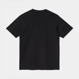 Remera de manga corta Carhartt, color marrón, con cuello redondo y bolsillo frontal en el pecho que incluye el logo de la marca.