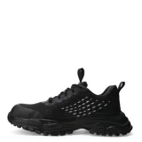 Championes de seguridad unisex color negro, con diseño acordonado, puntera reforzada y suela de goma con relieve antideslizante.