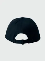 Gorra de baseball Moncler color negro, con costuras decorativas en zigzag en el borde de la visera y ajuste posterior.