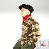 Camisa de manga larga con estampado de tartán en tonos azul marino, rojo y blanco. Confeccionada en 100% lana, con cuello abotonado y puños con botón. Corte clásico.