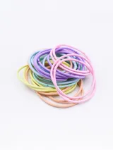 Pack de 24 gomitas de pelo elásticas de colores pastel.