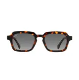 Lentes de sol Indie modelo Nido, con armazón de eco acetato de celulosa con patrón carey y lentes polarizados grises.