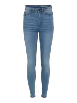 Jean skinny de tiro alto confeccionado en denim elástico con diseño clásico de cinco bolsillos.