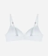 Soutien de copa triangular confeccionado en microfibra, con breteles finos ajustables y delicada aplicación de encaje en el escote. Diseño sin aro que ofrece comodidad y soporte natural.
