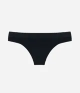 Bombacha de bikini Lov de corte clásico y diseño texturizado, color negro, confeccionada en poliamida sin costuras.