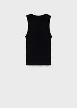 Top sin mangas de tejido de punto fino, con cuello redondo y tirantes anchos, de diseño entallado al cuerpo.