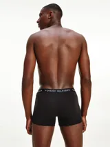 Boxer blanco de algodón con cintura elástica con logo Tommy Hilfiger. Pack de 3 unidades.