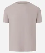 Remera de corte muscle fit, manga corta y cuello redondo, confeccionada en tejido de ribana con textura acanalada.