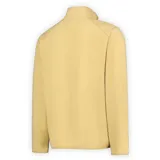 Buzo polar de micropolar ligero, color amarillo mostaza, con cuello subido y cierre frontal corto. Presenta ribetes elásticos en cuello, puños y bajo, con logo bordado en el pecho.