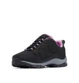 Championes de trekking Columbia Firecamp III, color negro con detalles en violeta. Diseño resistente al agua con suela de alta tracción y entresuela acolchada.