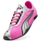 Championes Puma H-Street OG, de diseño retro y perfil bajo, confeccionados en malla fucsia con detalles en plateado y negro. Presentan el logo de la marca en la lengüeta y el lateral, con suela de goma texturizada.