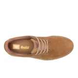 Zapatos Caterpillar modelo Estimate Lo para hombre, confeccionados en cuero color marrón, con cordones y suela track de goma en tono claro.