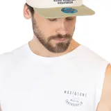 Musculosa blanca de algodón y poliéster con cuello redondo y logo estampado en el pecho.