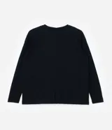 Blusa de manga larga confeccionada en tejido rib, con cuello redondo y diseño ajustado al cuerpo.