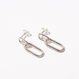 Par de caravanas colgantes de plata 925 con eslabones ovalados.
