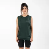 Musculosa unisex negra de algodón, con estampado serigráfico en el frente con la palabra "GAINS." y en la espalda con la palabra "PERSISTENCE".